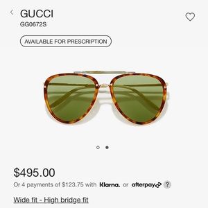 Never Worn Gucci Aviator Sunglasses